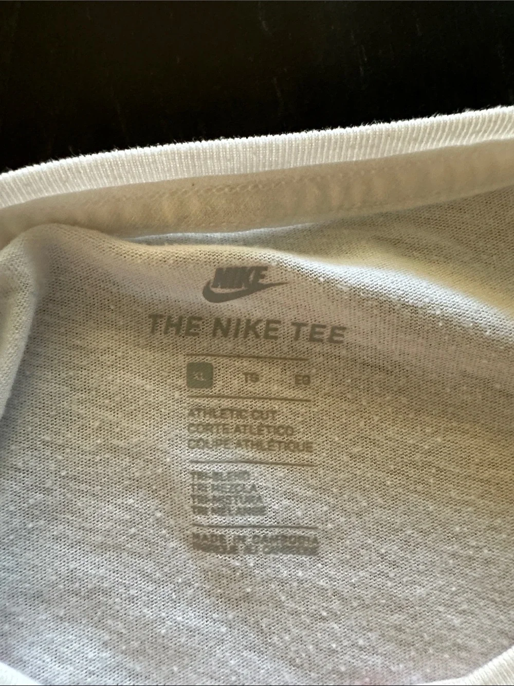 Nike White Tee with Red and Teal Block Graphic